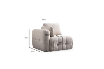 Yvara Sofa med Divan 2-sits - Beige - Møbler - Sofaer - Modulsofaer - Komplet modulsofa