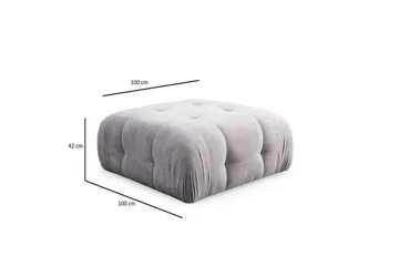 Yvara Sofa med Divan 2-sits - Lysegrå - Møbler - Sofaer - Modulsofaer - Komplet modulsofa
