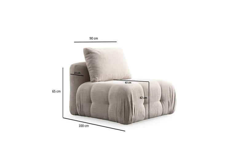 Yvara Sofa med Divan 4-sits - Beige - Møbler - Sofaer - Modulsofaer - Komplet modulsofa
