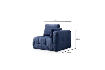 Yvara Sofa med Divan 4-sits - Blå - Møbler - Sofaer - Modulsofaer - Komplet modulsofa