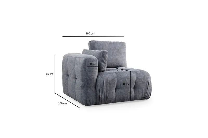 Yvara Sofa med Divan 4-sits - Grå - Møbler - Sofaer - Sofa med chaiselong