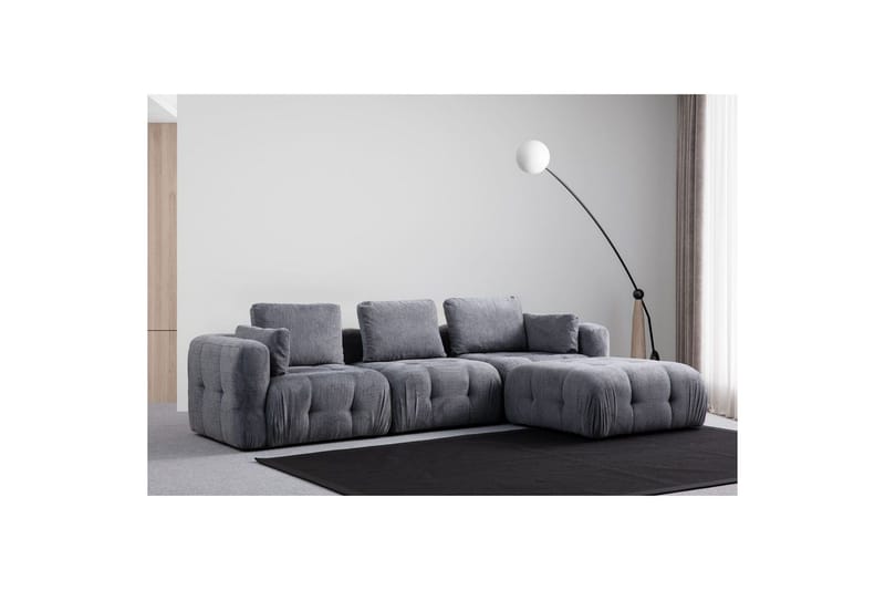 Yvara Sofa med Divan 4-sits - Grå - Møbler - Sofaer - Modulsofaer - Komplet modulsofa
