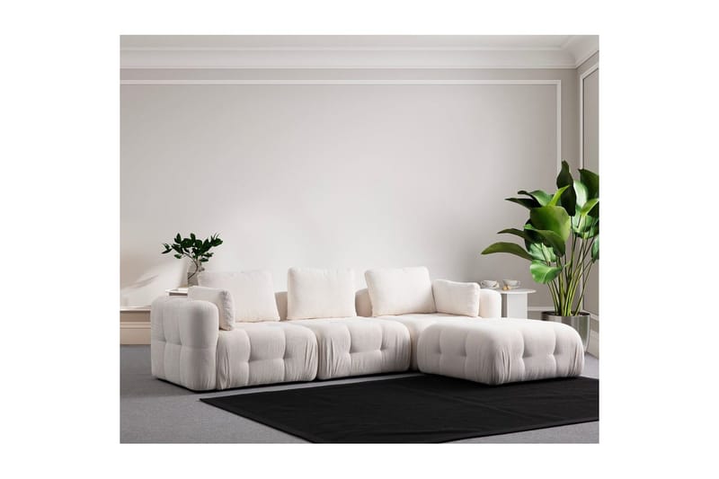 Yvara Sofa med Divan 4-sits - Hvid - Møbler - Sofaer - Modulsofaer - Komplet modulsofa