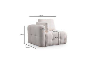 Yvara Sofa med Divan 4-sits - Hvid - Møbler - Sofaer - Modulsofaer - Komplet modulsofa