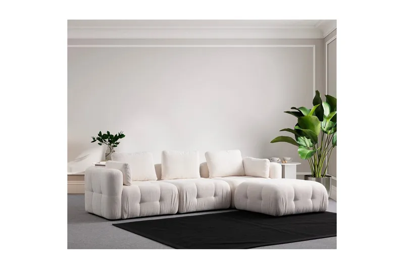 Yvara Sofa med Divan 4-sits - Hvid - Møbler - Sofaer - Sofa med chaiselong