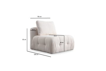 Yvara Sofa med Divan 4-sits - Hvid - Møbler - Sofaer - Modulsofaer - Komplet modulsofa