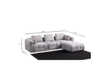Yvara Sofa med Divan 4-sits - Lysegrå - Møbler - Sofaer - Modulsofaer - Komplet modulsofa
