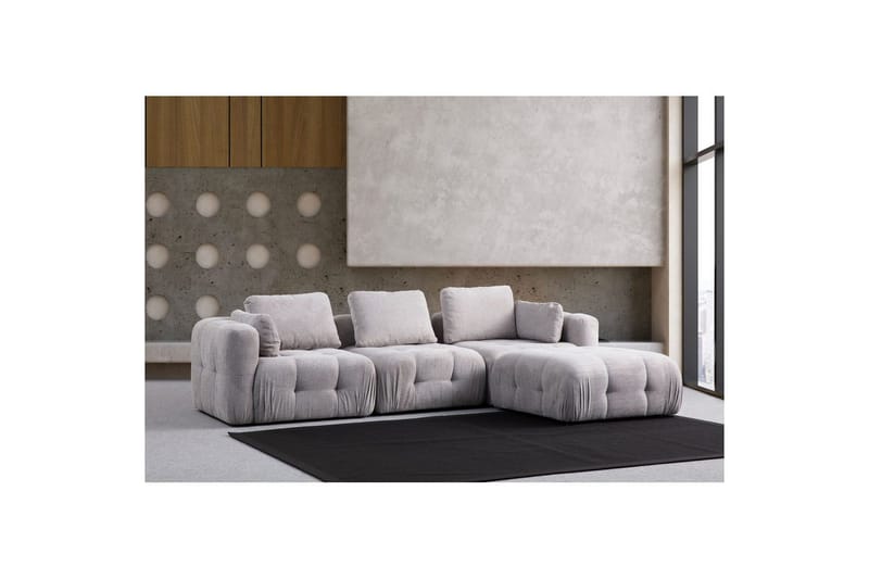 Yvara Sofa med Divan 4-sits - Lysegrå - Møbler - Sofaer - Modulsofaer - Komplet modulsofa