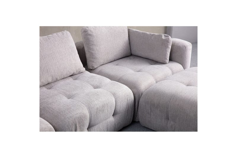 Yvara Sofa med Divan 4-sits - Lysegrå - Møbler - Sofaer - Modulsofaer - Komplet modulsofa