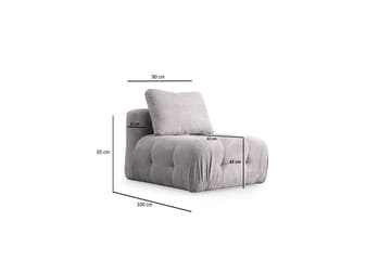 Yvara Sofa med Divan 4-sits - Lysegrå - Møbler - Sofaer - Modulsofaer - Komplet modulsofa