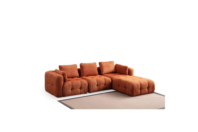 Yvara Sofa med Divan 4-sits - Orange - Møbler - Sofaer - Sofa med chaiselong