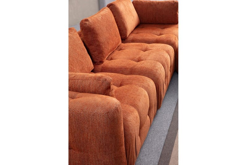Yvara Sofa med Divan 4-sits - Orange - Møbler - Sofaer - Modulsofaer - Komplet modulsofa