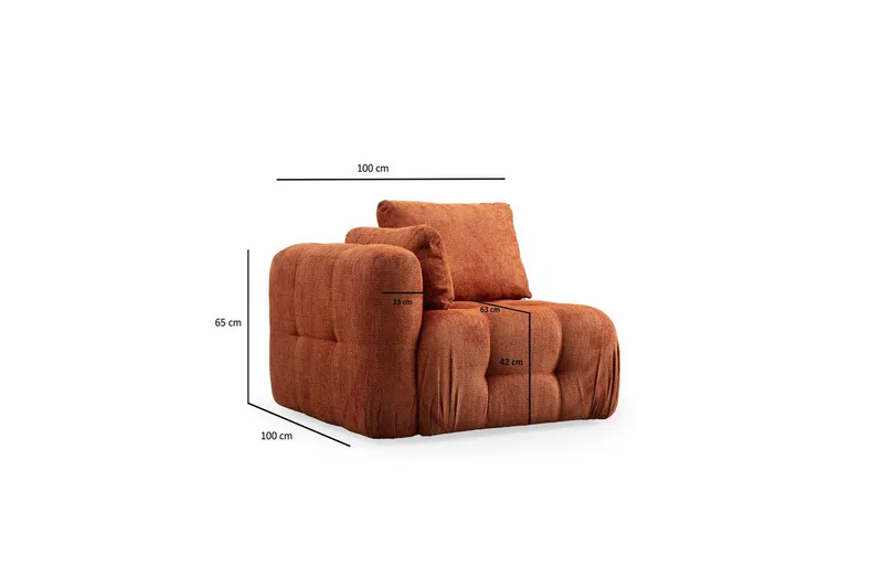 Yvara Sofa med Divan 4-sits - Orange - Møbler - Sofaer - Sofa med chaiselong