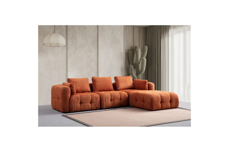 Yvara Sofa med Divan 4-sits - Orange - Møbler - Sofaer - Sofa med chaiselong