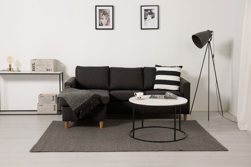 Zero Chaiselongsofa 3-pers Vendbar - Mørkegrå - Sofa med chaiselong - 3 personers sofa med chaiselong
