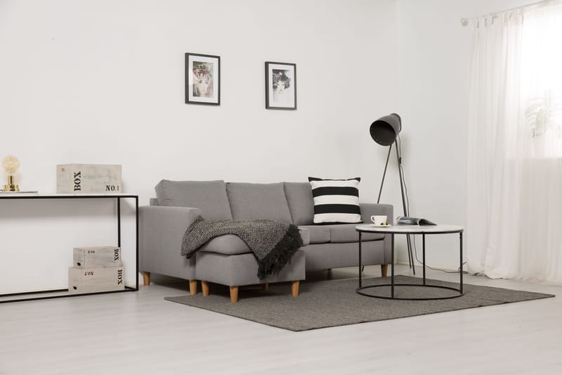 Zero Chaiselongsofa 3-pers Vendbar - Lysegrå - Sofa med chaiselong - 3 personers sofa med chaiselong