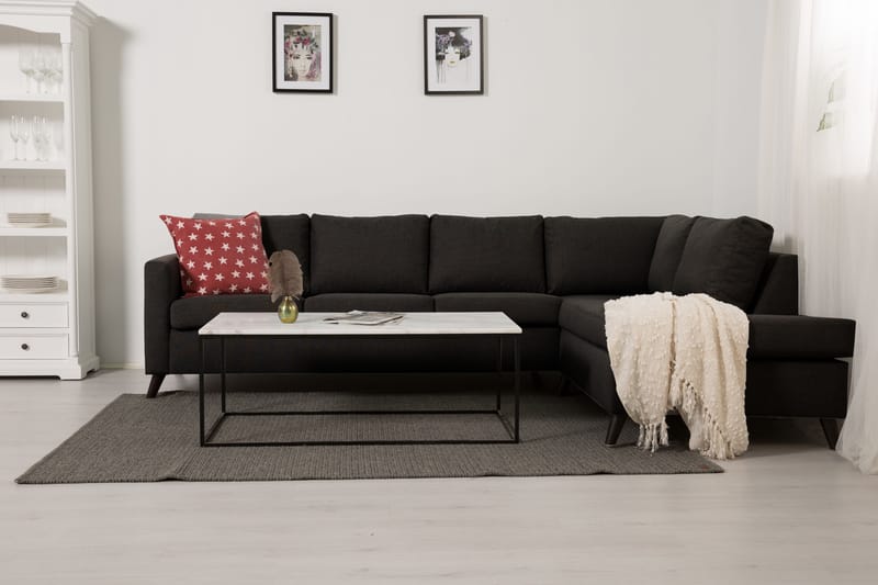 Zero Chaiselongsofa 4-pers Højre - Mørkegrå - Sofa med chaiselong - 4 personers sofa med chaiselong
