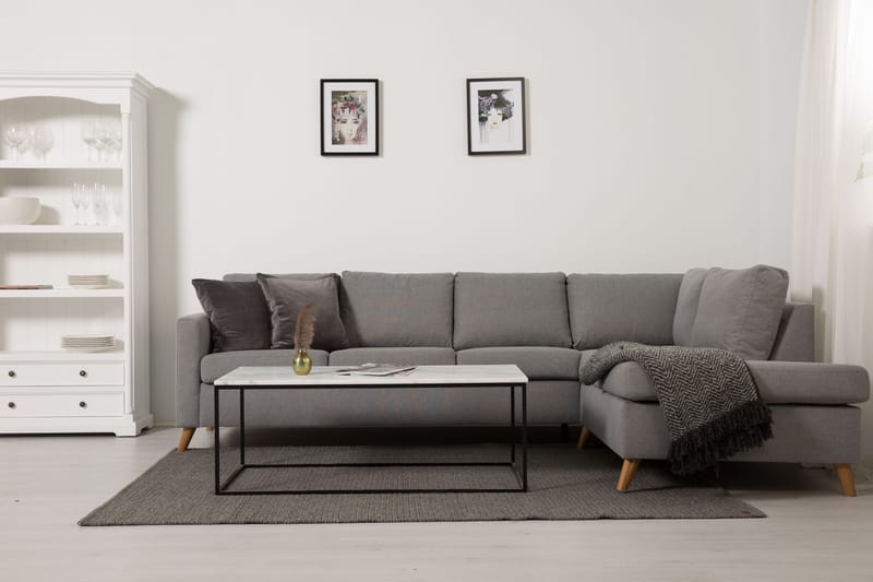 Zero Chaiselongsofa 4-pers Højre - Lysegrå - Sofa med chaiselong - 4 personers sofa med chaiselong