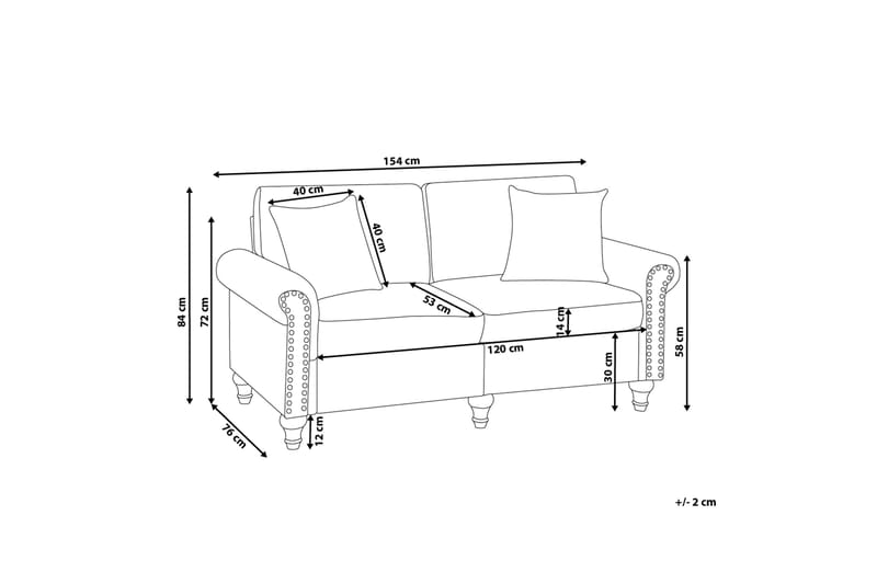 Cher Sofa 2-personers - Hvid/Mørkt træ - Møbler - Sofaer - 2 personers sofa