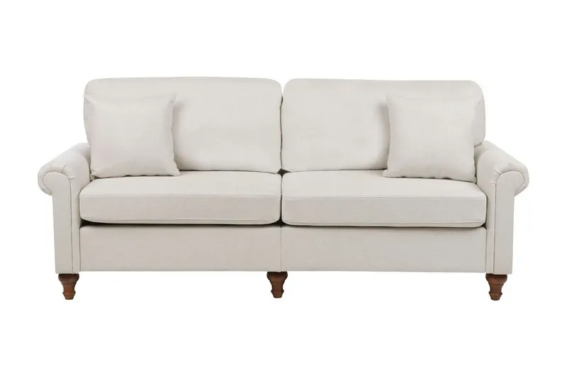 Cher Sofa 3-personers, Beige/Mørkt træ