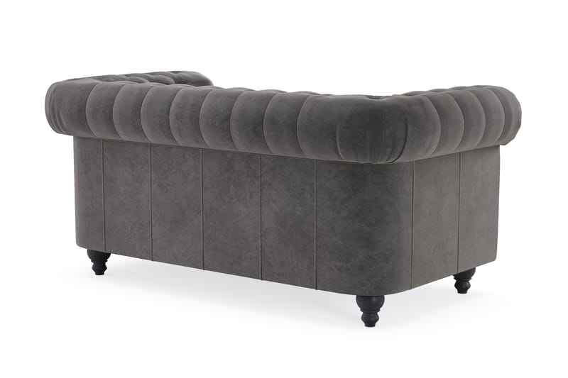 Chesterfield Deluxe 2-pers Sofa - Mørkegrå - Møbler - Sofaer - Velour sofaer