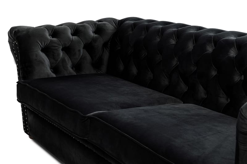 Chesterfield Deluxe sovesofa 3-Pers. - Sort - Sovesofaer - 3 personers sovesofa