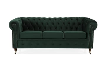 Chesterfield Deluxe Veloursofa 3-pers