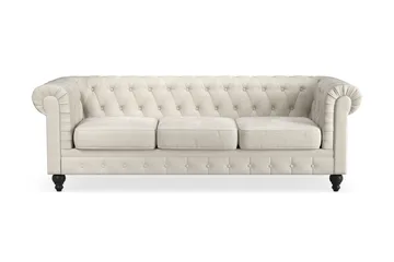 Chesterfield Lyx 3-sædet Fløjlssofa – Dyb sofa
