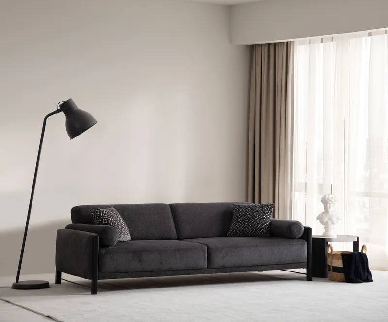 Childress 3-personers sofa Chenille - Grå - Møbler - Sofaer - 3 personers sofa