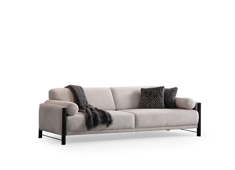Childress 3-personers sofa Chenille, Beige