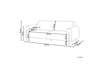 Christa Sofa 3-personers - Hvid/Sort - Møbler - Sofaer - 3 personers sofa