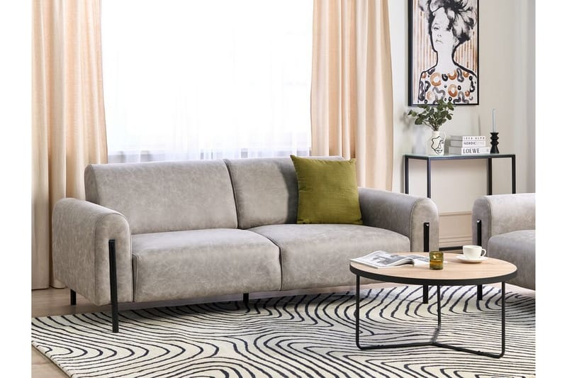 Christa Sofa 3-personers - Grå/Sort - Møbler - Sofaer - Lædersofaer