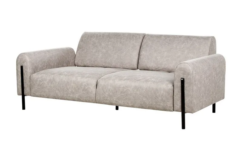 Christa Sofa 3-personers - Grå/Sort - Møbler - Sofaer - Lædersofaer