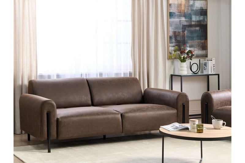 Christa Sofa 3-personers - Brun/Sort - Møbler - Sofaer - Lædersofaer