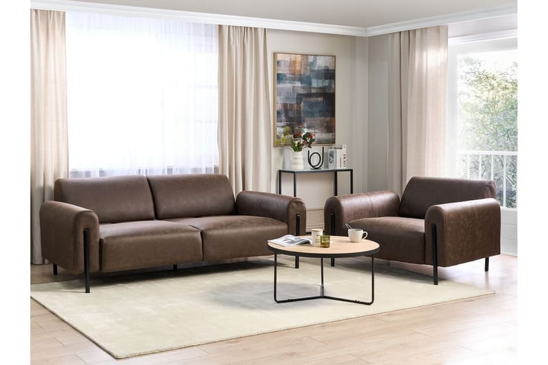 Christa Sofa 3-personers - Brun/Sort - Møbler - Sofaer - Lædersofaer