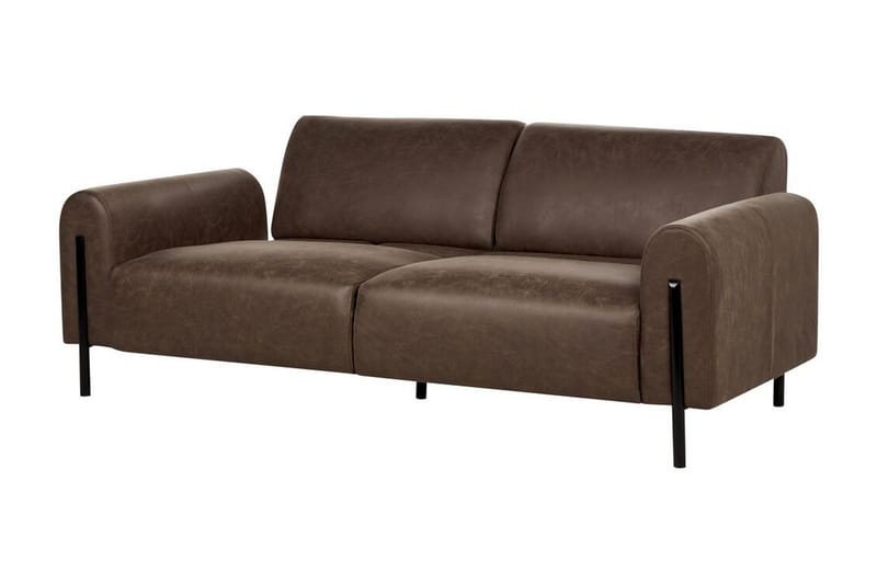 Christa Sofa 3-personers - Brun/Sort - Møbler - Sofaer - Lædersofaer