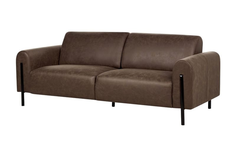 Christa Sofa 3-personers - Brun/Sort - Møbler - Sofaer - Lædersofaer