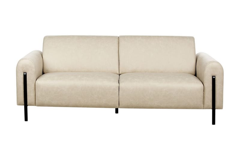 Christa Sofa 3-personers - Beige/Sort - Møbler - Sofaer - Lædersofaer