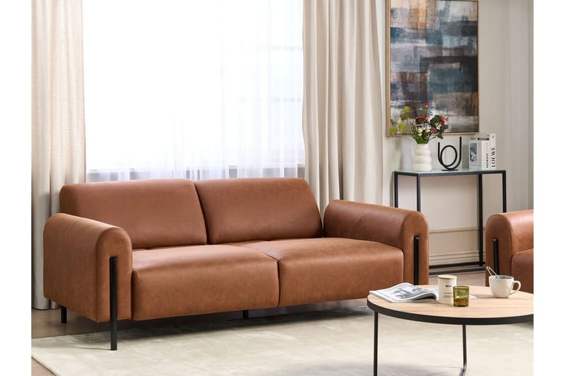 Christa Sofa 3-personers - Brun/Sort - Møbler - Sofaer - Lædersofaer