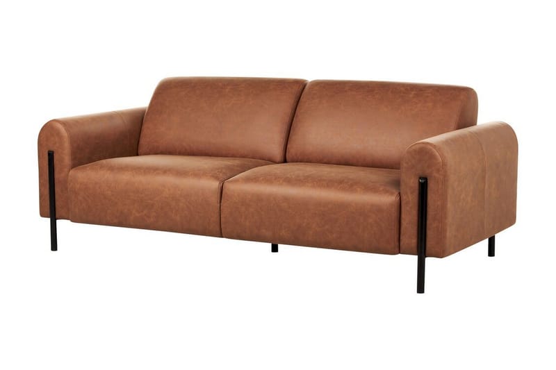 Christa Sofa 3-personers - Brun/Sort - Møbler - Sofaer - Lædersofaer
