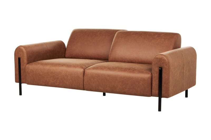 Christa Sofa 3-personers - Brun/Sort - Møbler - Sofaer - Lædersofaer