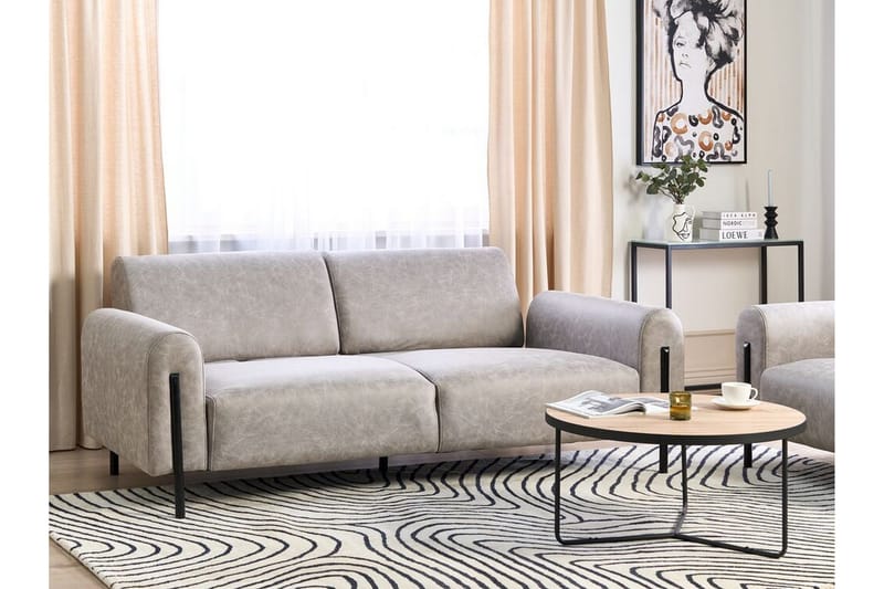 Christa Sofa 3-personers - Grå/Sort - Møbler - Sofaer - Lædersofaer