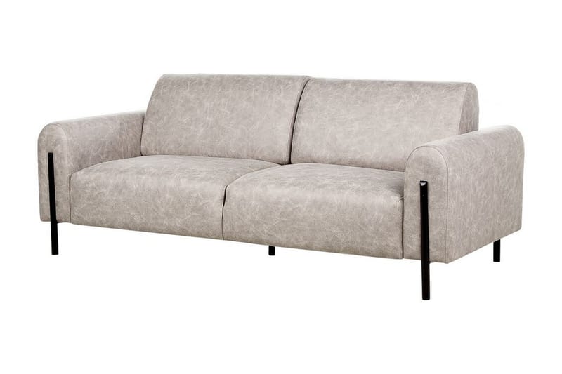 Christa Sofa 3-personers - Grå/Sort - Møbler - Sofaer - Lædersofaer