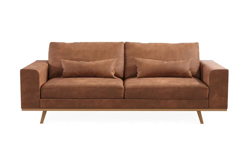 Copenhagen 3-personers Sofa i Kunstlæder, Brun