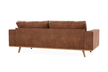 Copenhagen 3-personers Sofa i Kunstlæder - Brun - Møbler - Sofaer - Lædersofaer