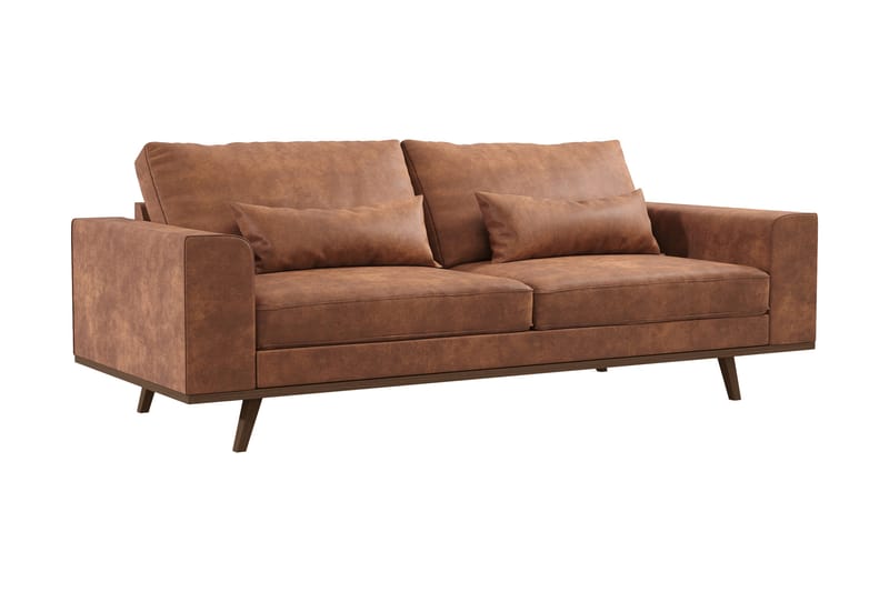 Copenhagen 3-personers Sofa i Kunstlæder - Brun - Møbler - Sofaer - Lædersofaer