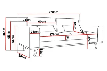 Copenhagen 3-personers Stofsofa - Beige - Møbler - Sofaer - 3 personers sofa