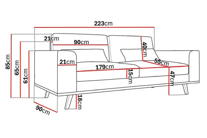 Copenhagen 3-personers Stofsofa - Beige - Møbler - Sofaer - 3 personers sofa