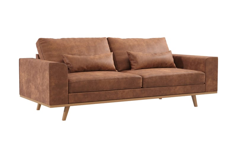 Copenhagen 3-personers Sofa i Kunstlæder - Brun - Møbler - Sofaer - Lædersofaer