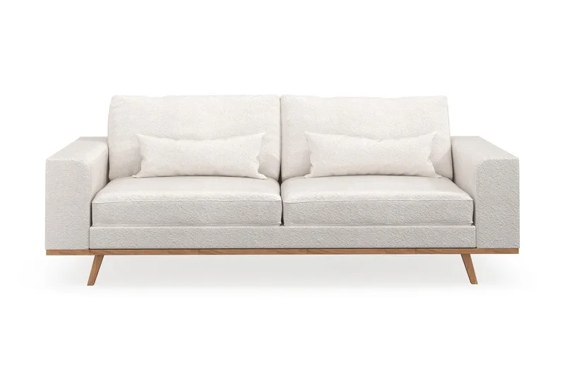 Copenhagen 3-personers Sofa i Bouclé, Hvid
